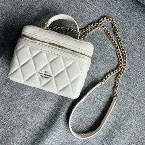 Kate Spade Cream Quilted Crossbody Bag - Carey Trunk